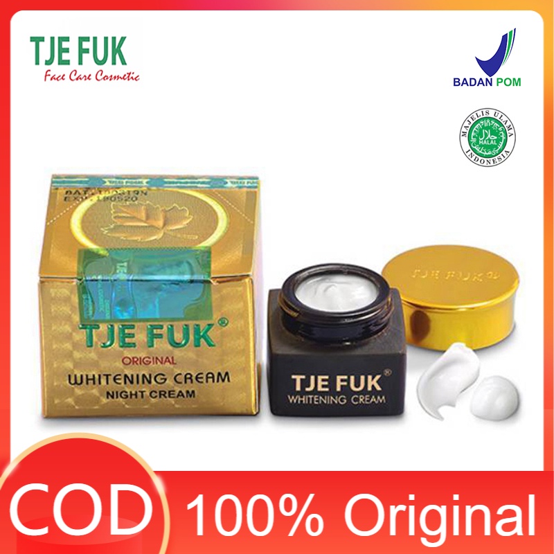 Tje Fuk Original Whitening Night Cream Skincare Perawatan Pelembab Pemutih Wajah Krim Malam BPOM 15g