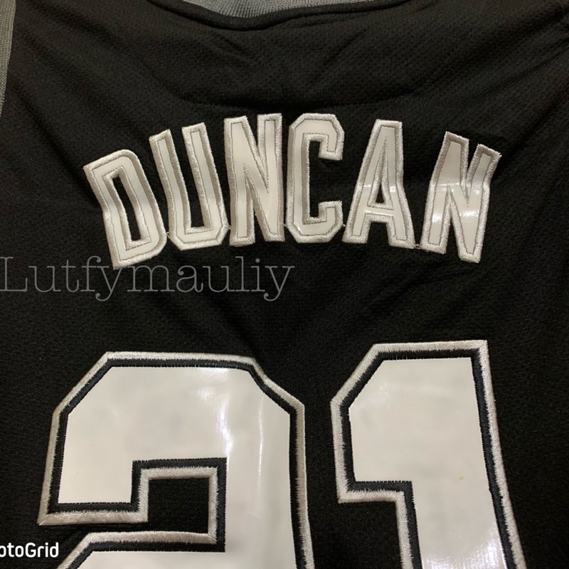 Jersey Basket Nba San Antonio Spurs Tim Duncan Grade Original Bordir