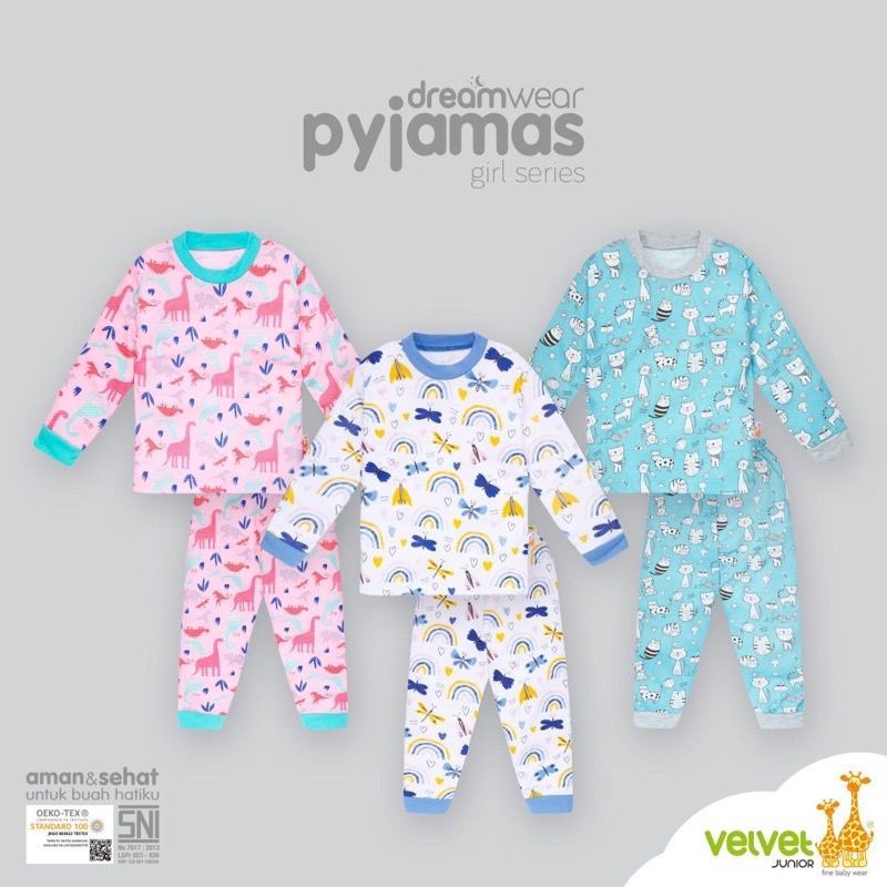 Velvet junior piyama dreamwear girl series motif flourish