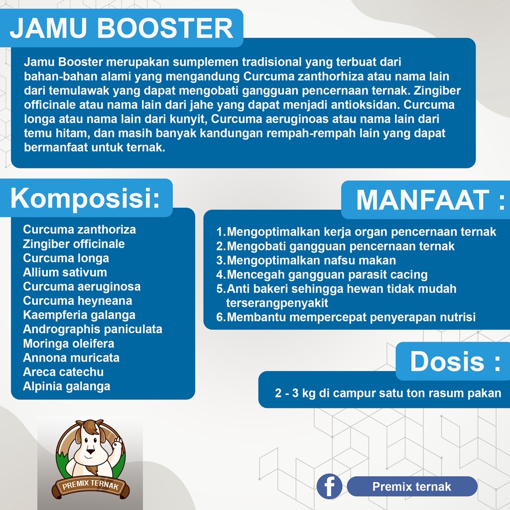 JAMU SAPI 500 gr - JAMU BOOSTER PREMIUM QUALITY 500 gr - JAMU MENINGKATKAN NAFSU MAKAN SAPI KAMBING DOMBA