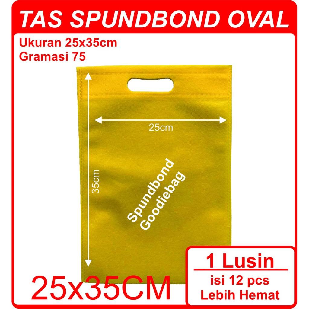 

Kodi Goodie Bag Spunbond Oval Warna Kuning 25cm x 35cm / Tas Souvenir
