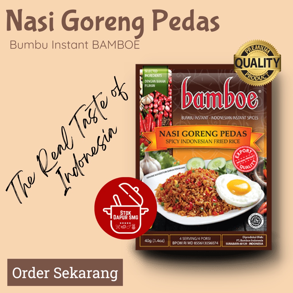

BAMBOE Masakan Indonesia Bumbu Masak Instan Export Quality NASI GORENG PEDAS 40gr