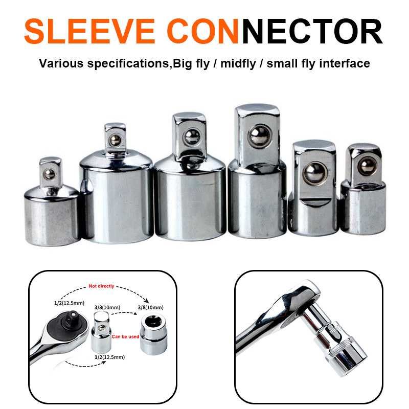 Set 6pcs Socket Adaptor Konverter Sleeve Kunci Shock Pas Torsi Torque