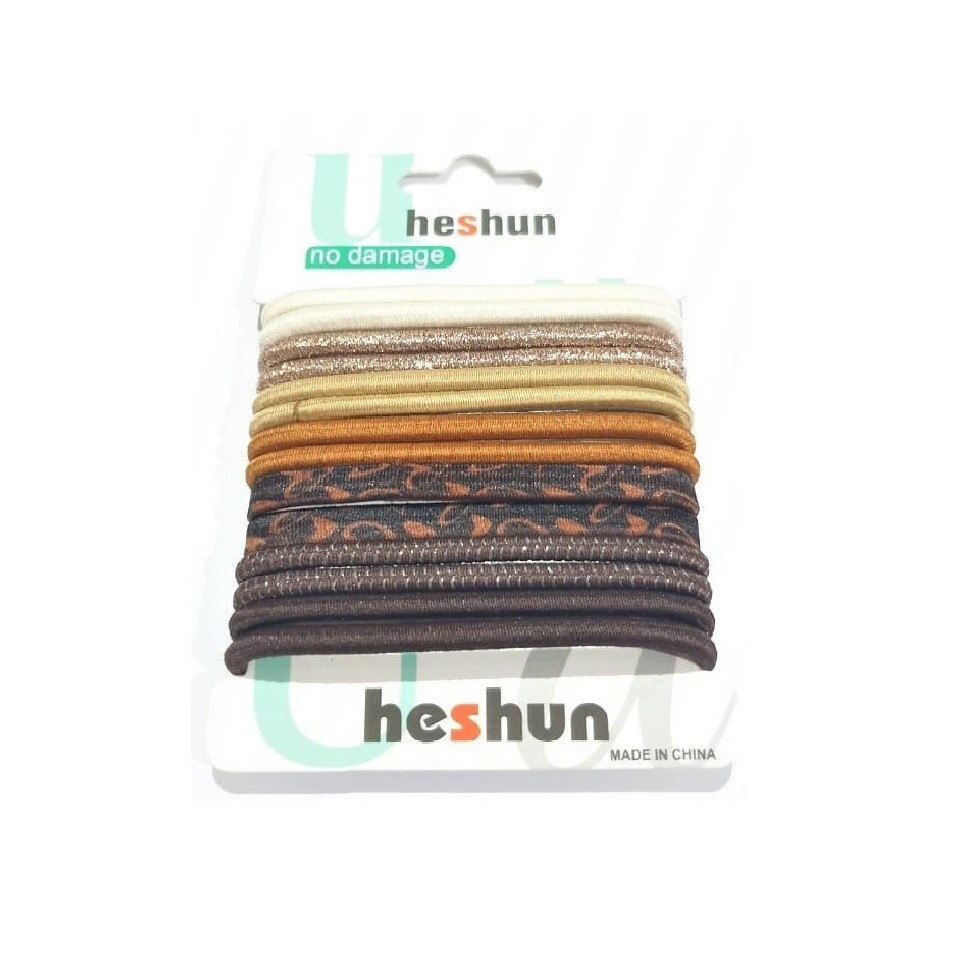 [14pcs] Ikat Rambut Ponytail Korea Tebal Set isi 14pcs Tebal Gelang Karet Kuncir Rambut Hair Ties-IRPKset-BEIGE(14pcs)