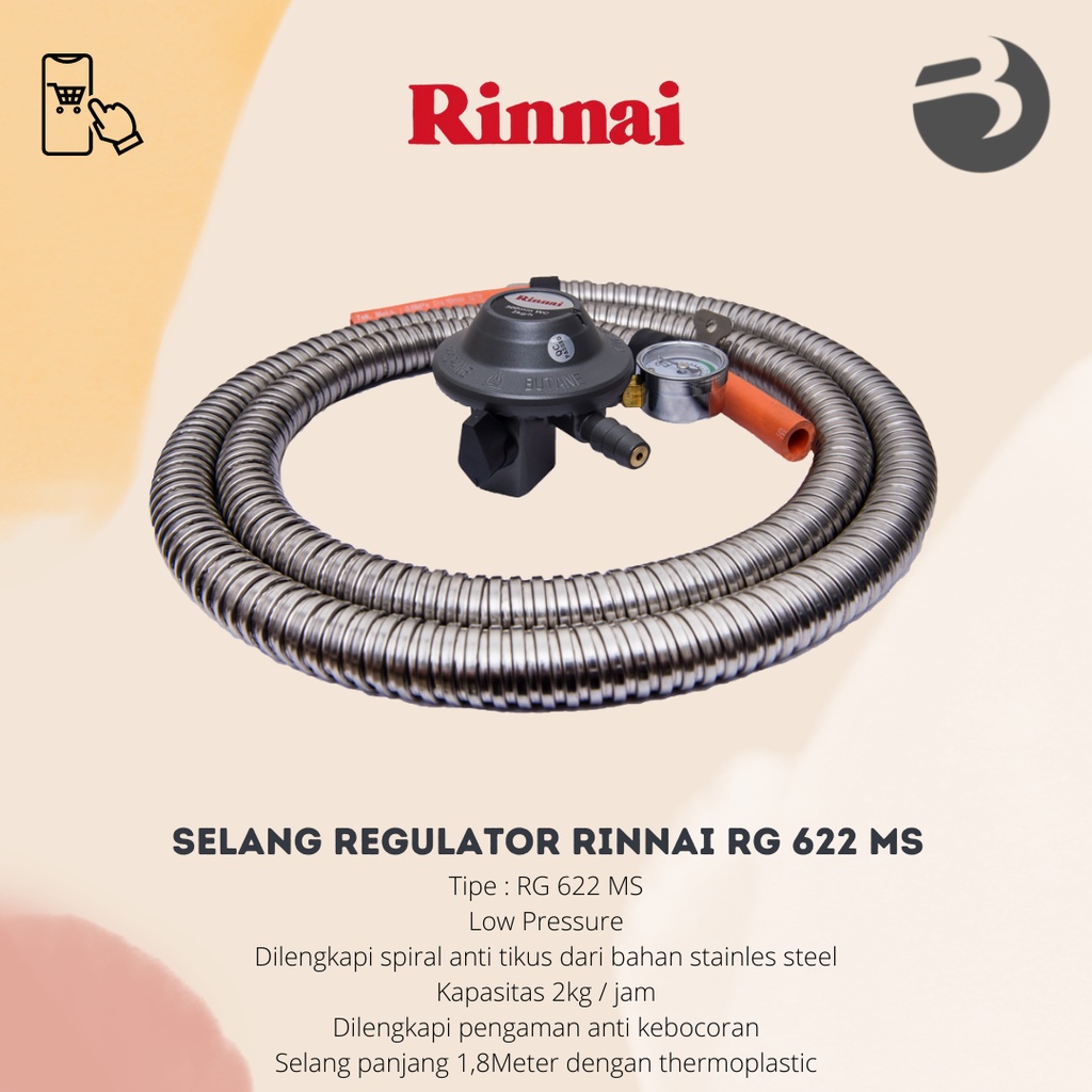 SELANG REGULATOR RINNAI RG 622 MS