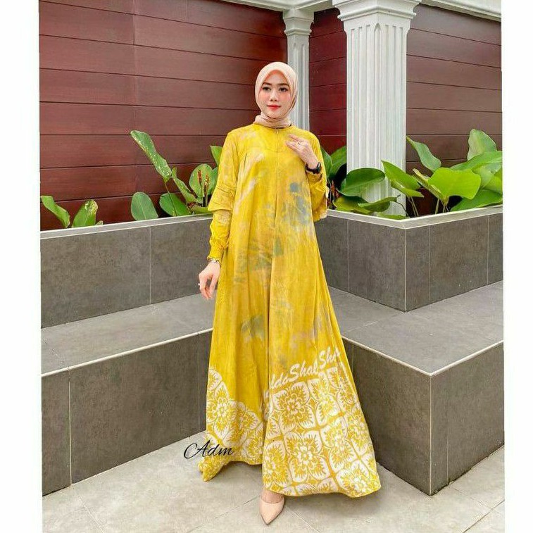 Gamis Twill S-Jumbo LD 130 dan LD 140 cm / Gamis Rayon Candi Mekar berkualitas busui bisa cod / Lemo