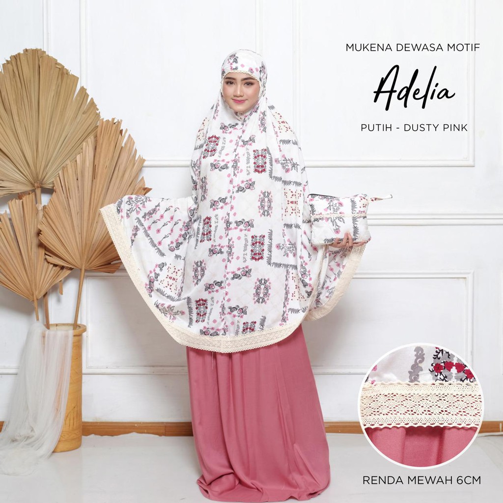 MUKENA BALI TASIK - MUKENA MOTIF DEWASA RENDA MEWAH ADELIA