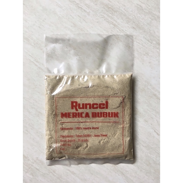 

Merica Bubuk Murni 100% (25 gram)