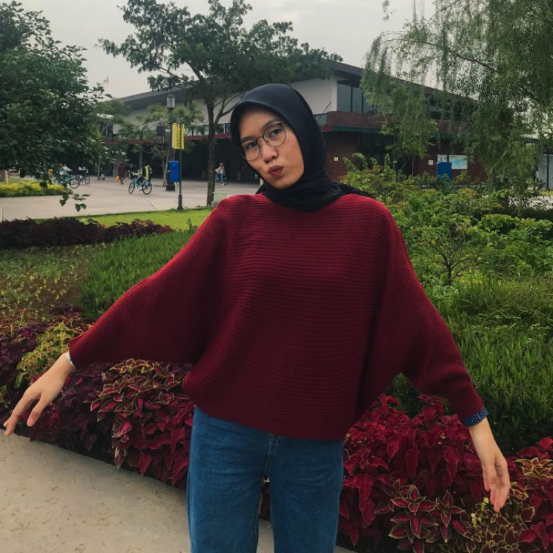 BAJU TERBARU 2021 VIRAL TIKTOK INDY BETWING BLOUSE//LASPERAL//SWEATER RAJUT WANITA BATWING KALONG - RAJUT WANITA PREMIUM BLOUSE BAJU RAJUT KNIT BETWING ATASAN WANITA MODEL KELELAWAR OTHERS RAJUT KALONG KNIT OTDD