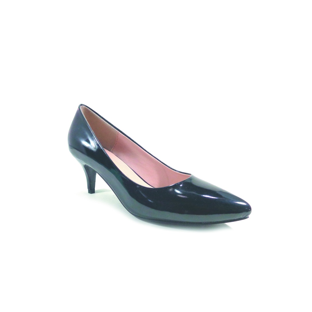 Workswell Sepatu Kerja Wanita Medium Heels 5cm Kode 396 Hitam Glosy