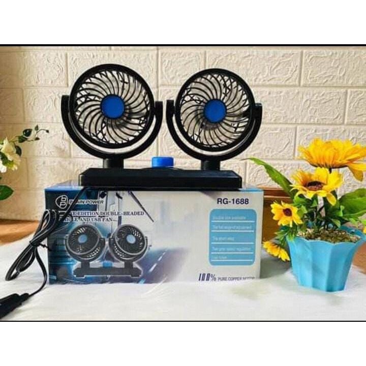 Kipas Angin Mobil Double Headed Fan 12 Volt