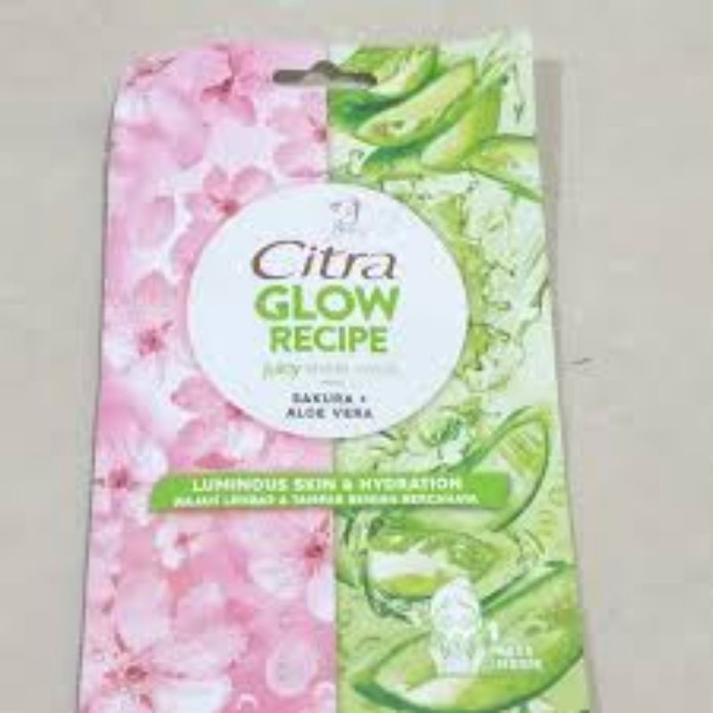 CITRA GLOW RECIPE JUICY SHEET MASK SAKURA + ALOE VERA Original BPOM