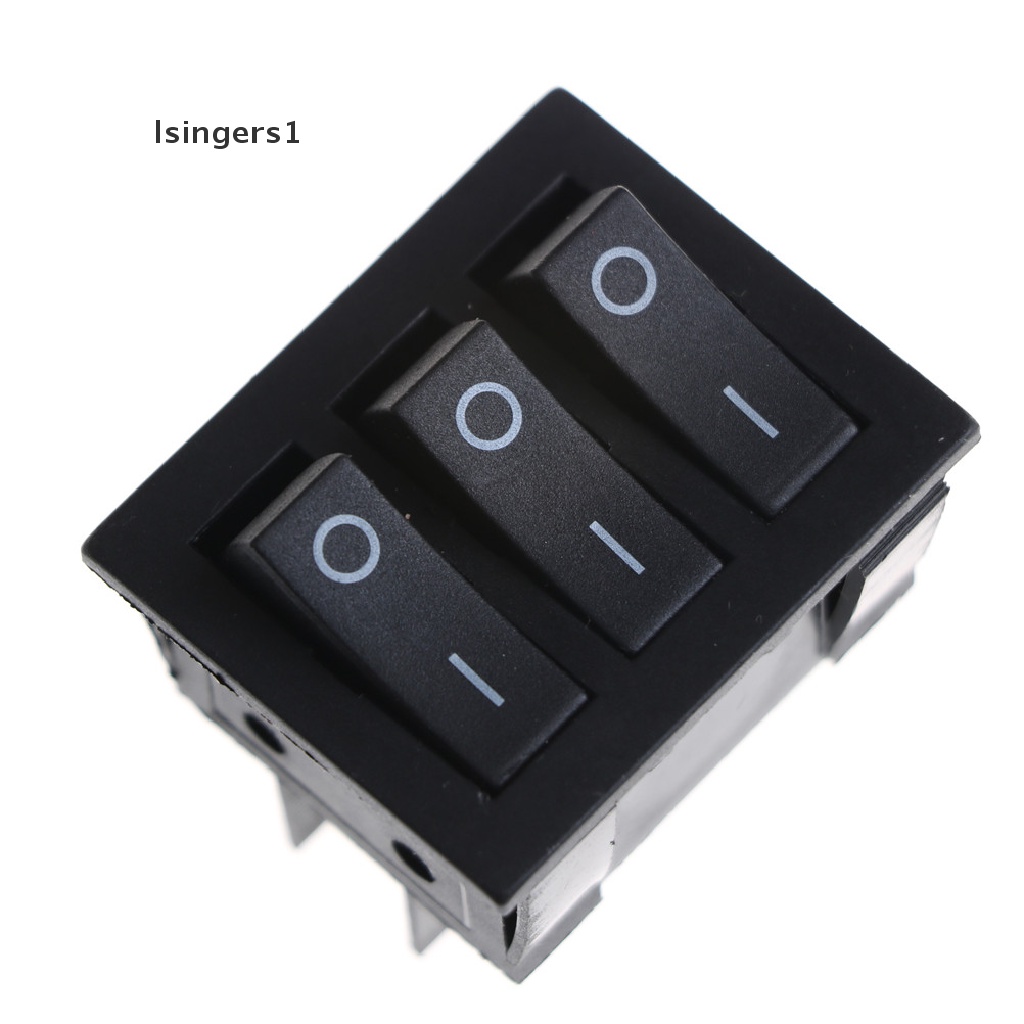 (lsingers1) Kcd3 34x40 Saklar Rocker Switch 9 Pin 2 Posisi Warna Hitam