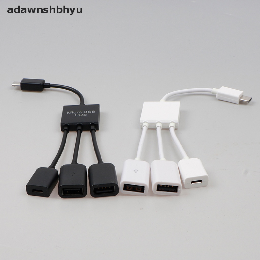 Adawnshbhyu 3in1 Micro USB Power Supply Charging Host Kabel Hub OTG Distributor Adaptor