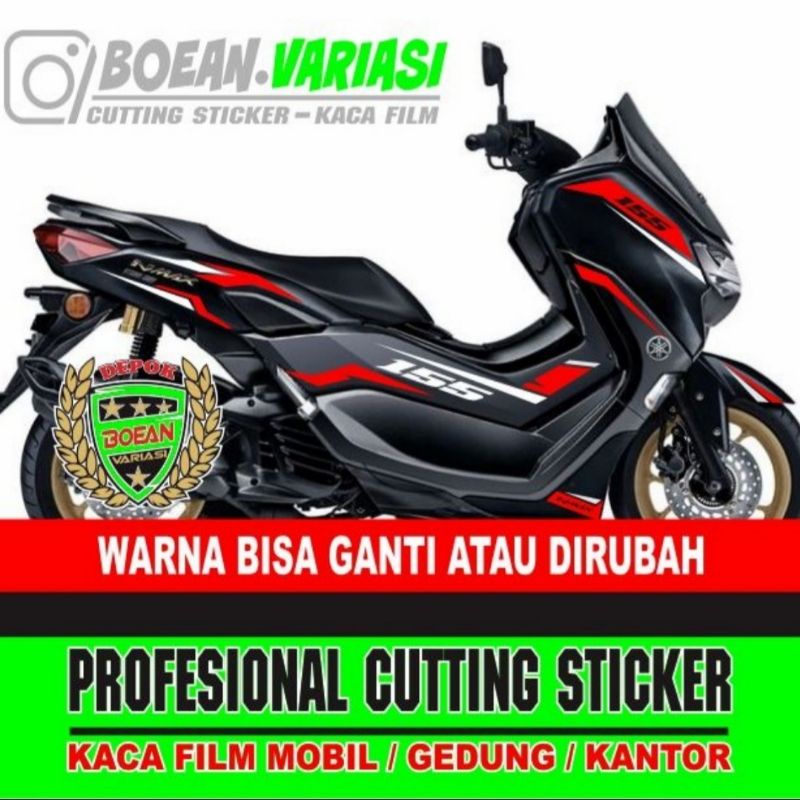 Cutting sticker nmax 155 hitam striping nmax 155