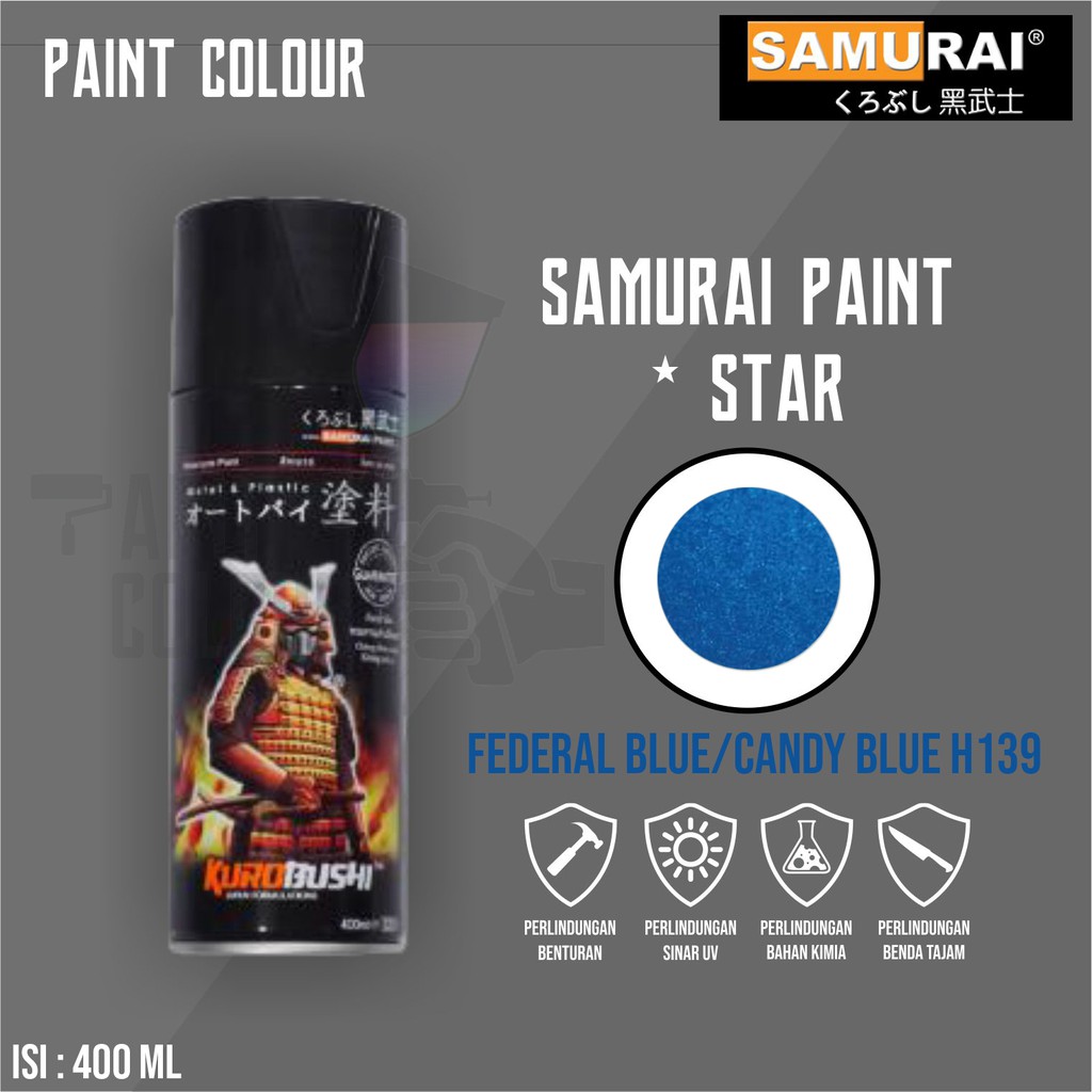 Samurai Paint H139* Federal Blue/Candy Blue Cat Semprot/Pylox