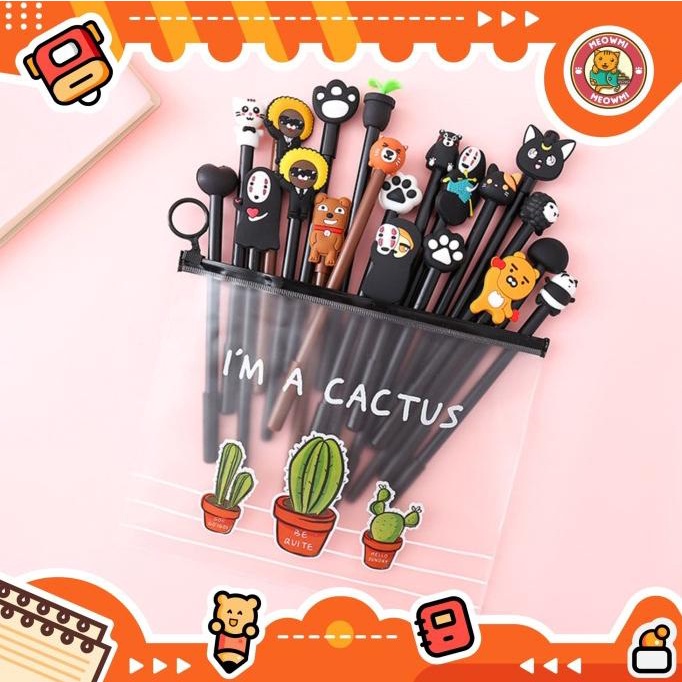 

Buruan serbu] 10pcs Pulpen Set Karakter Black Free tempat pensil Cactus pvc BD0008