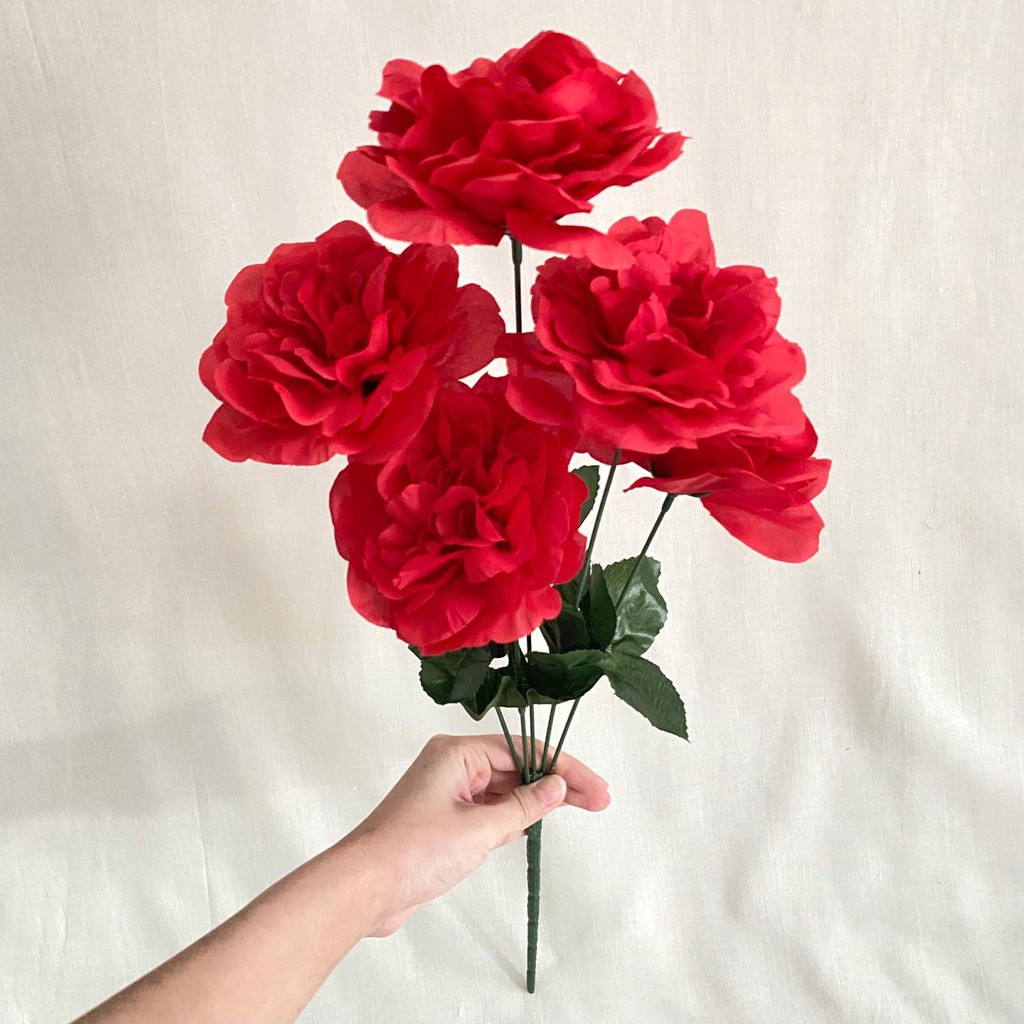 Bunga Artificial Gardenia Tropis X5 (satuan) Bunga Artificial / Bunga Plastik / Bunga Dekorasi-Merah