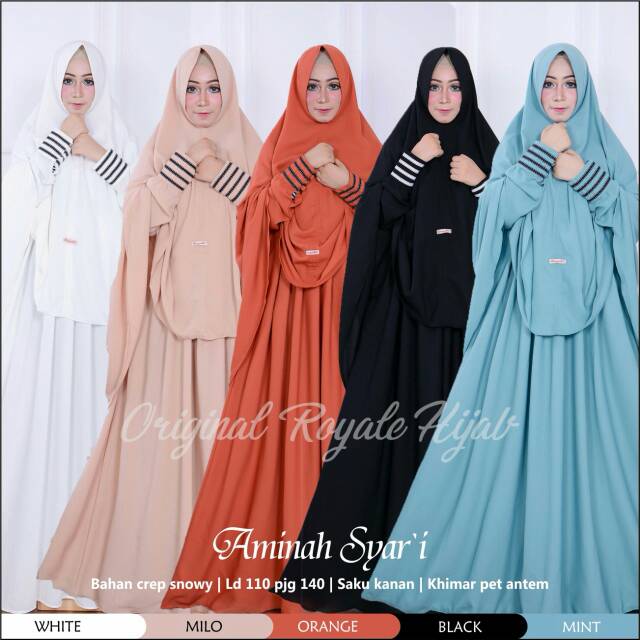 Aminah Syar'i/Gamis Cadar/Syar'i Cadar/Gamis Niqob/Syar'i Jumbo Murah/Syar'i Polos/Gamis Jumbo XXL