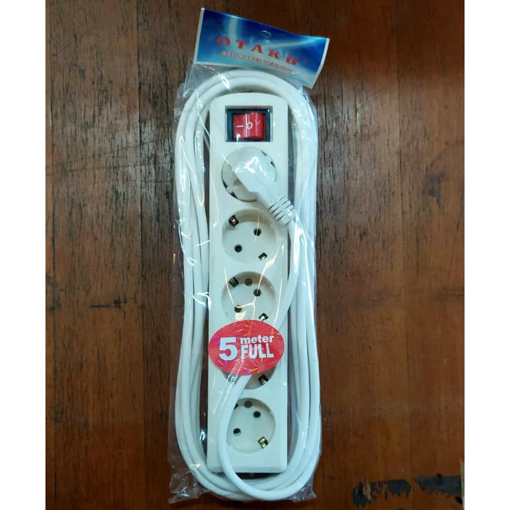 Kabel Olor / Stop Kontak 5 Lubang + Saklar Lampu dengan Kabel 5 meter
