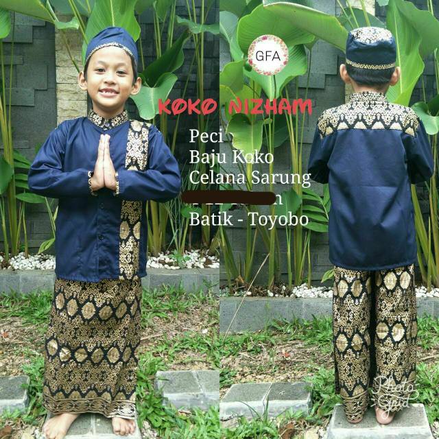 SET SARKOCI BAJU KOKO ANAK  NIZAM TOYOBO MIX PRADA BATIK GHIFA
