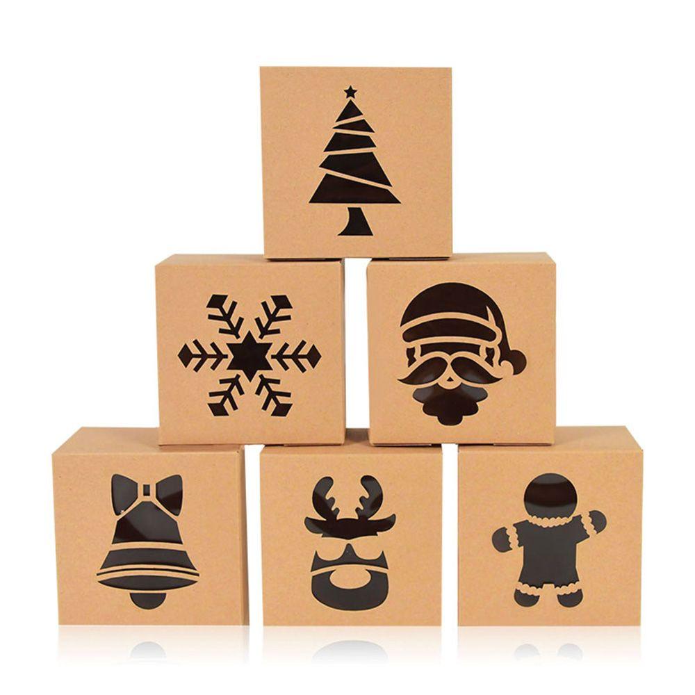 Mxbeauty Candy Box 10 Pcs Kertas Kraft Santa Elk Snowflake Hadiah Kado Warpping Supplies Baking Kotak Hadiah Dekorasi Natal
