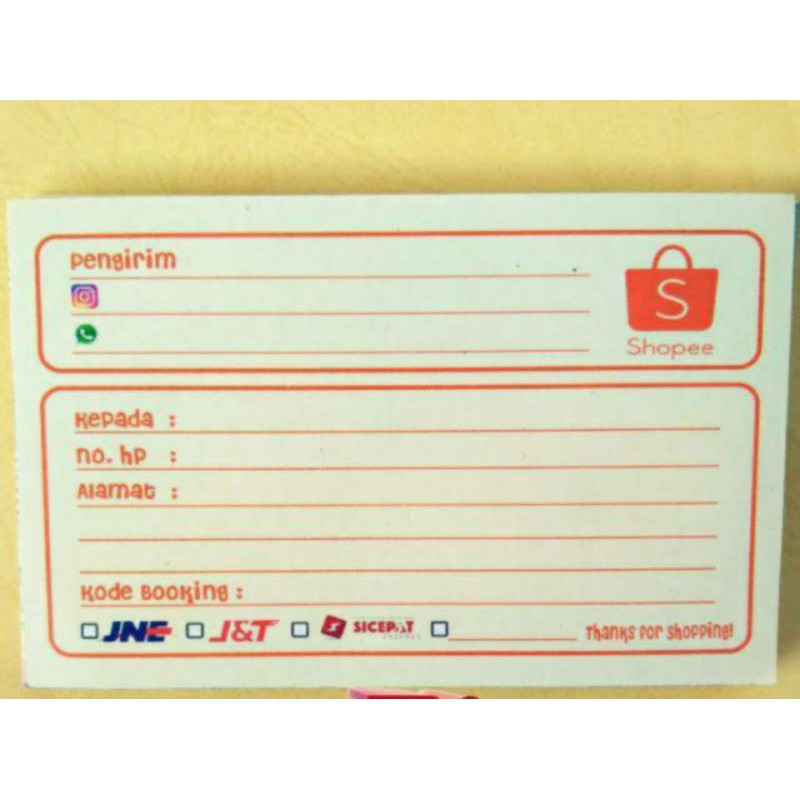 

STIKER PENGIRIMAN OLSHOP KHUSUS SHOPEE