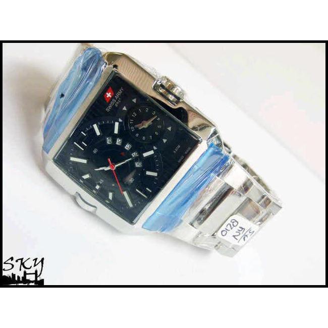 Jam Tangan Pria Original Swiss Army Sa 0128 Full Hitam Sa 0128 Silver