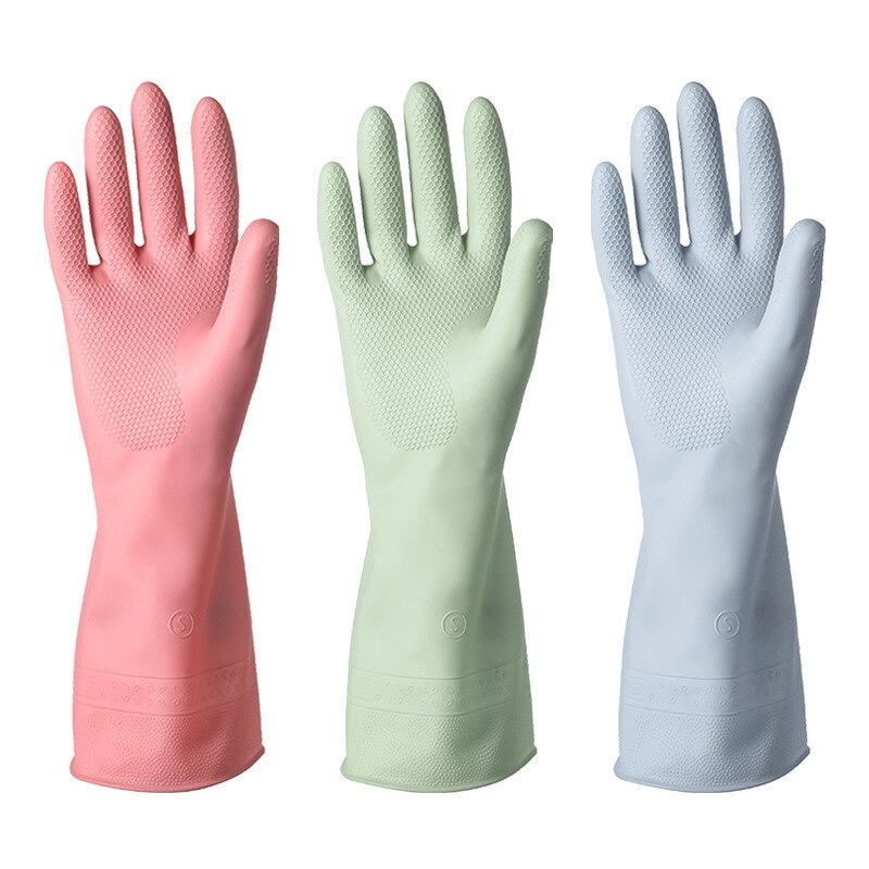 [BISA COD] Sarung Tangan Karet Cuci Piring Latex Dotted size XL rubber glove 32cm kebun taman large panjang