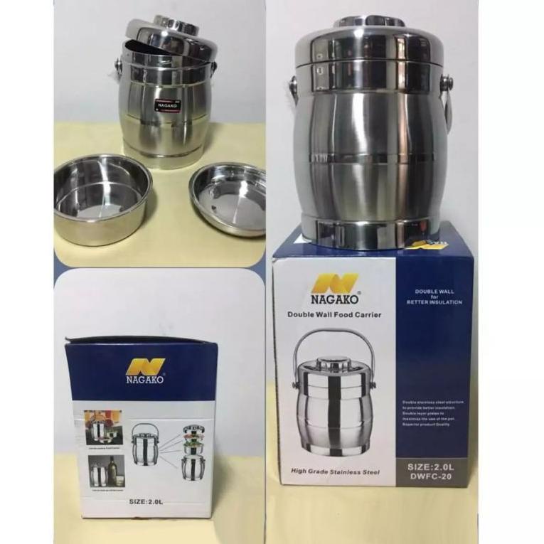 Rantang tunggal Stainless steel Rantang 2 Liter Rantang Nasi tunggal O00K