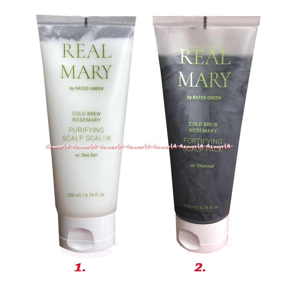 Real Mary Cold Brew Rosemary Purifying Scalp Scaler Sea Salt Cream Rambut 200ml