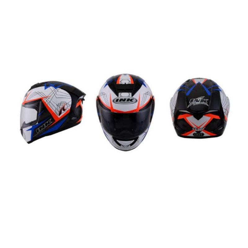 Helm Full Face | INK CL Max Seri 3 White/Royal Blue/Red Fluo