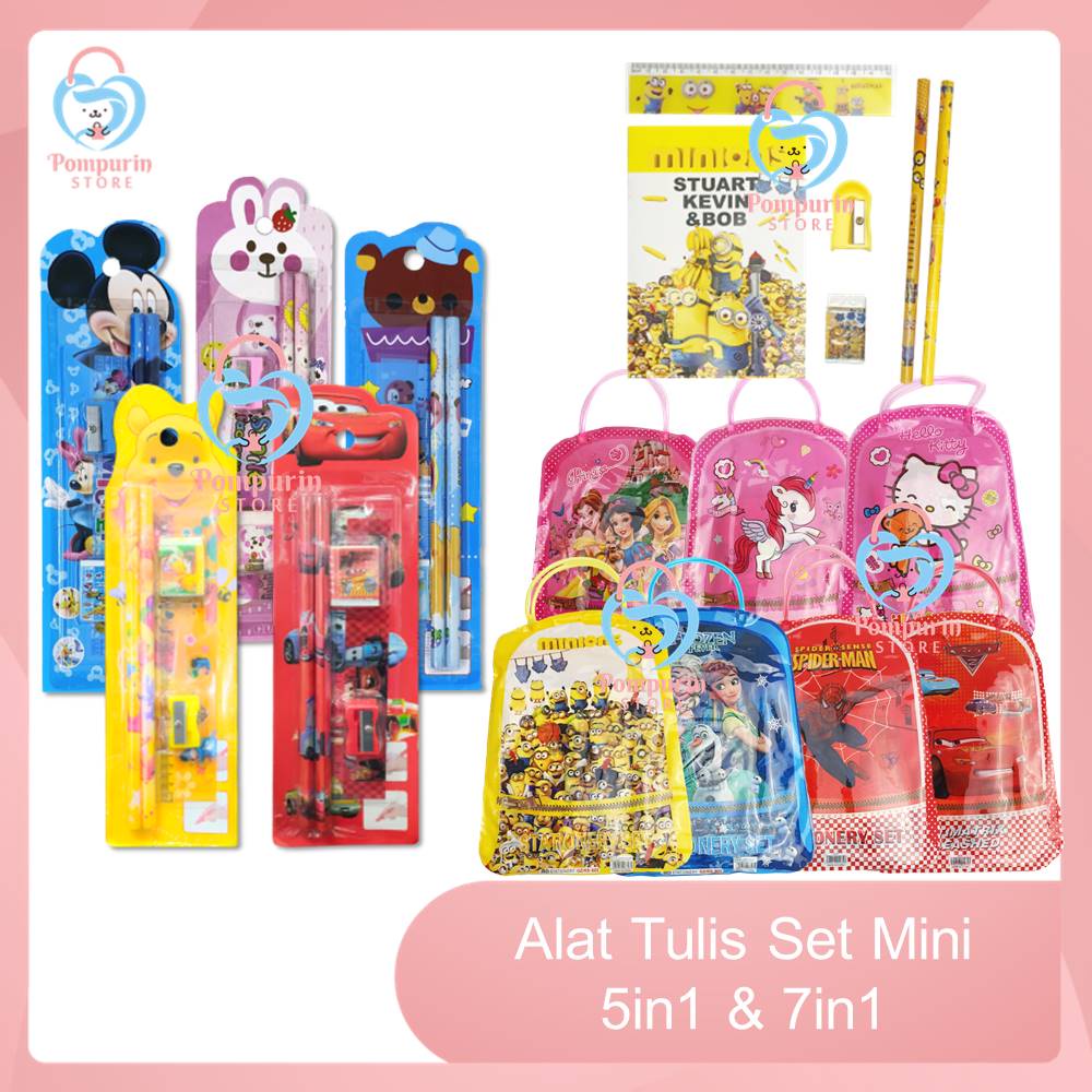 

Alat Tulis Set Mini 5in1 / 7in1 - Mini Stationery / Paket Alat Tulis