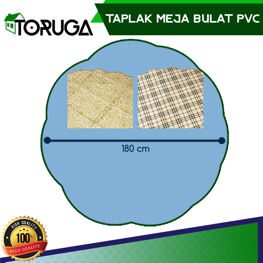 TAPLAK ALAS MEJA MAKAN TAMU BULAT ANTI AIR BAHAN PVC BUNGA 180 CM