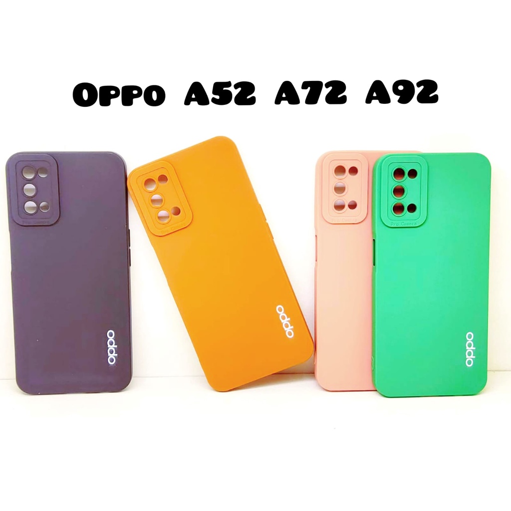 Luxury Soft Matte Case 9D Oppo A52 A92 A5 A9 2020 A31 A15 A33 A53 A54 A74 4G A95 4G A16 Solid Color Angel Eye Lens