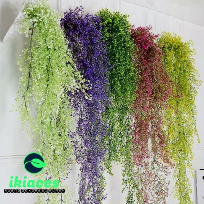 DAUN RAMBAT KECIL TANAMAN RAMBAT DAUN PLASTIK WARNA WARNI BUNGA DEKOR TERBARU Kode 17