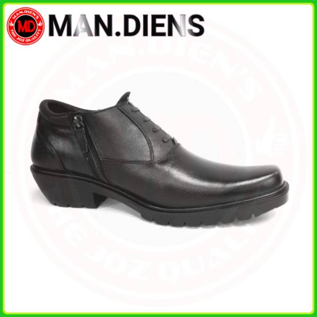 Medali K277 Sepatu High Heels Pria PDH Kulit Asli Kilap Semi Boot Sol Tebal Jenggel Koboi Tebal Kilap - Pdh Tni Polri Security Sepatu Satpam