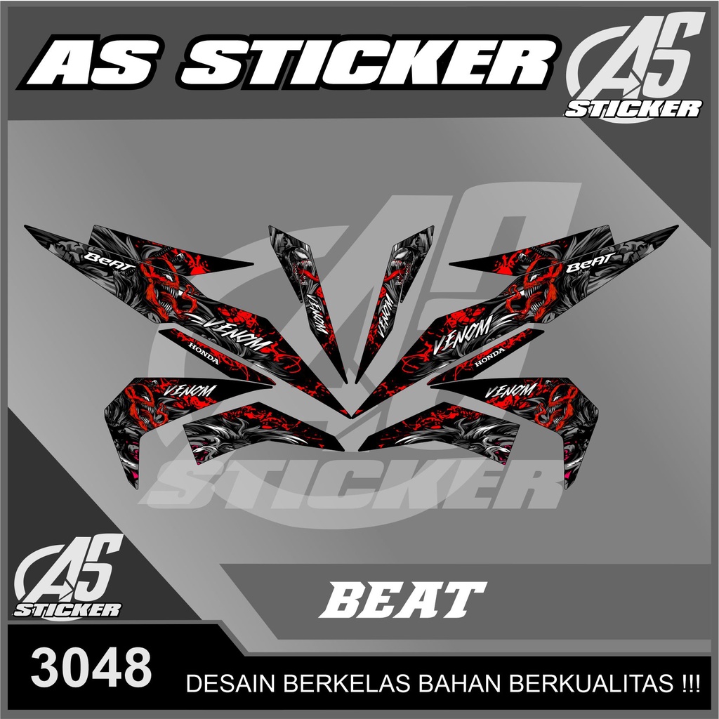 3048 Striping Variasi Beat Fi Esp Street 2016 2017 2018 2019 Desain Venom