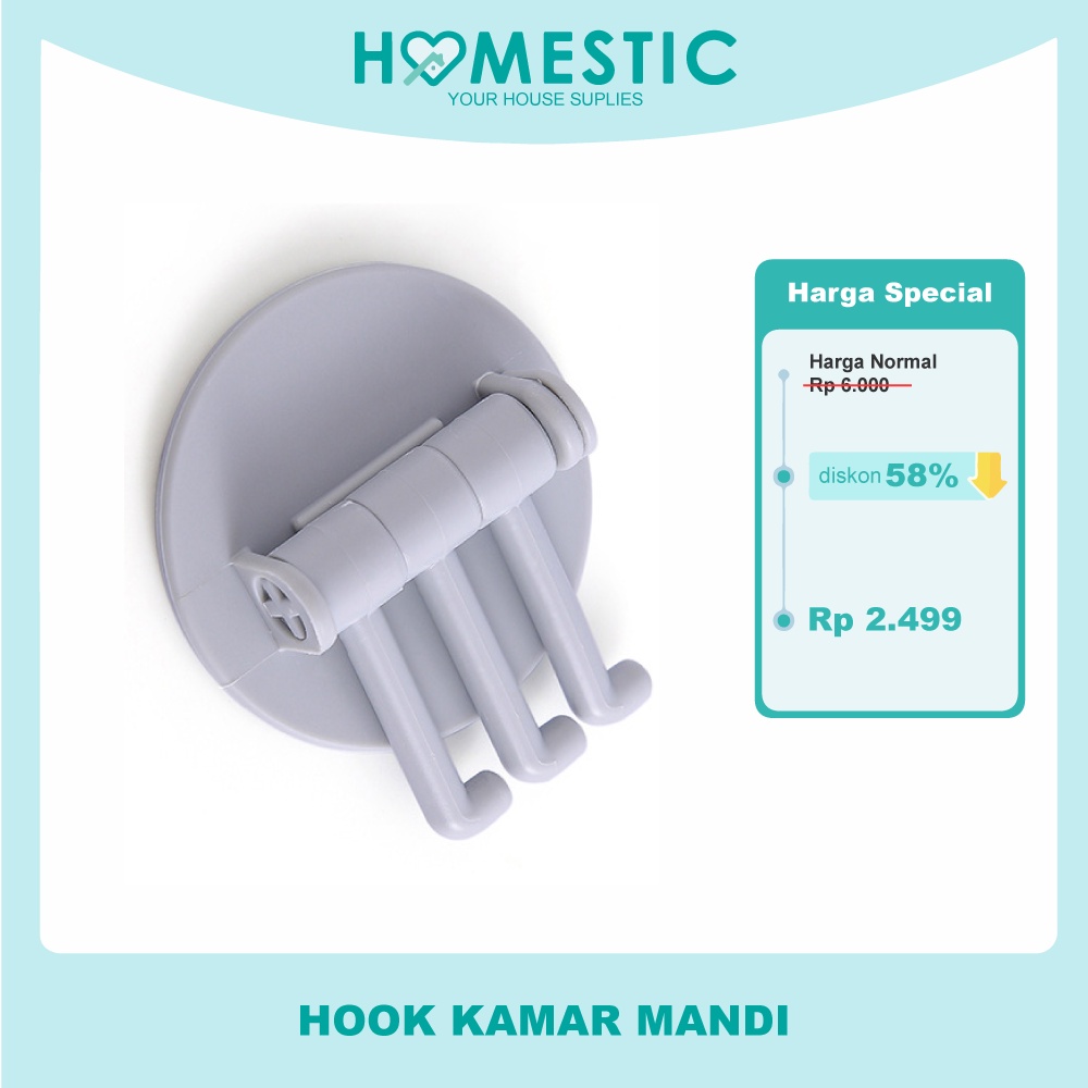 3 Hook Kamar Mandi | Gantungan Handuk Cuci Tangan | Hook