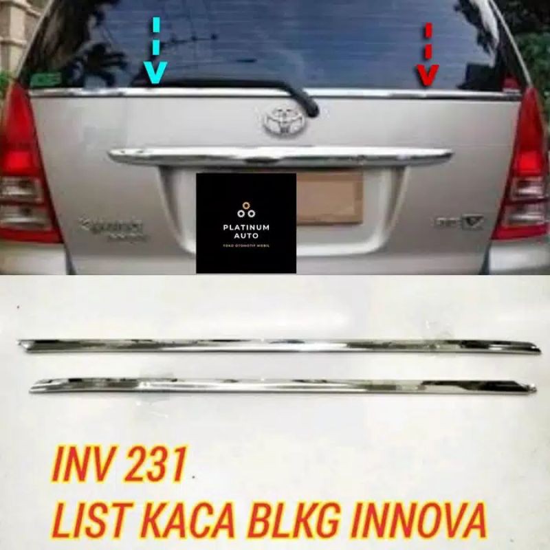 lis list kaca belakang BAGASI toyota inova innova lama 2004 - 2015 CHROME CROME