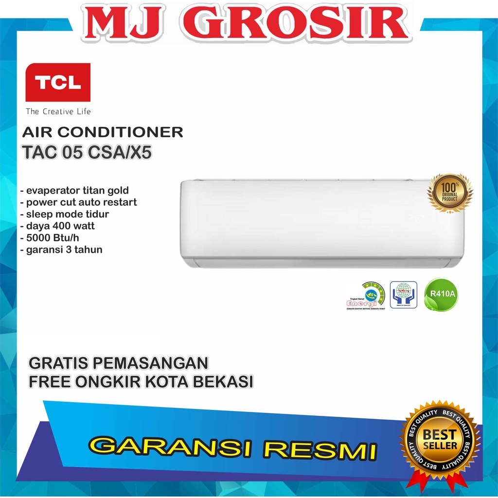 AC TCL TAC 05 CSA X5 1/2 PK TAC05CSA X5 + PASANG R410 NEW TITAN GOLD