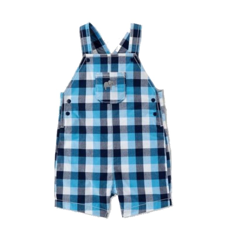 overall anak bayi carters 3 6 12 18 24 bulan-Plaid blue
