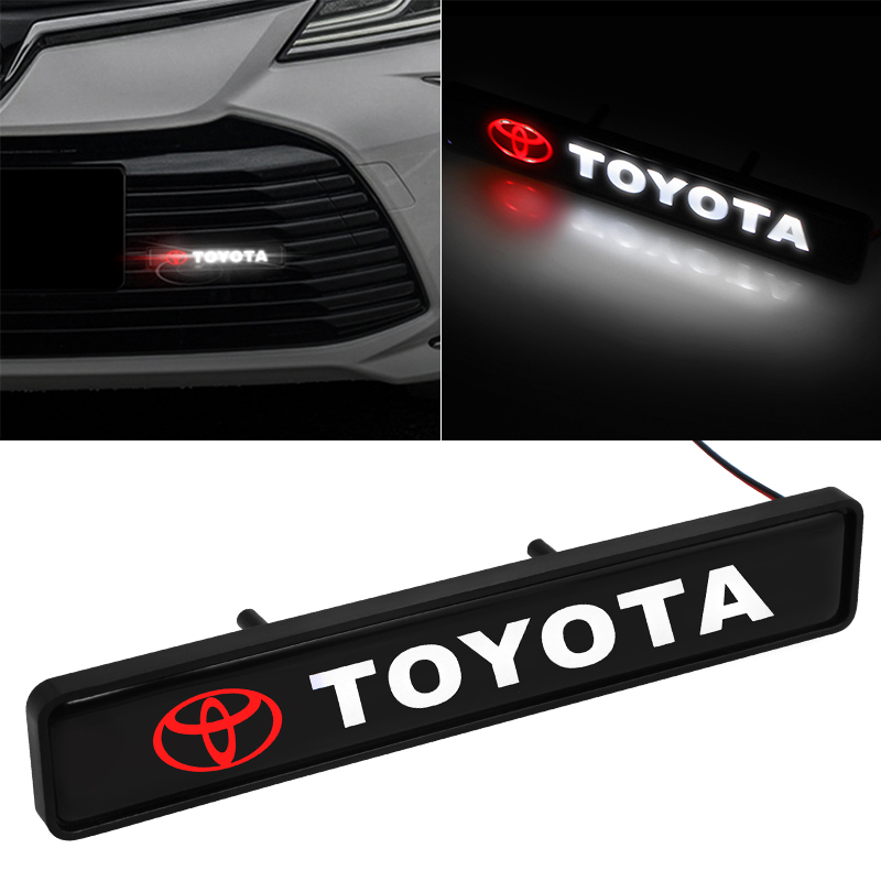 Stiker Emblem / Badge Lampu Depan Mobil Led Untuk Toyota Camry Altis Vigo Fortuner Chr Vios Yaris Ativlux