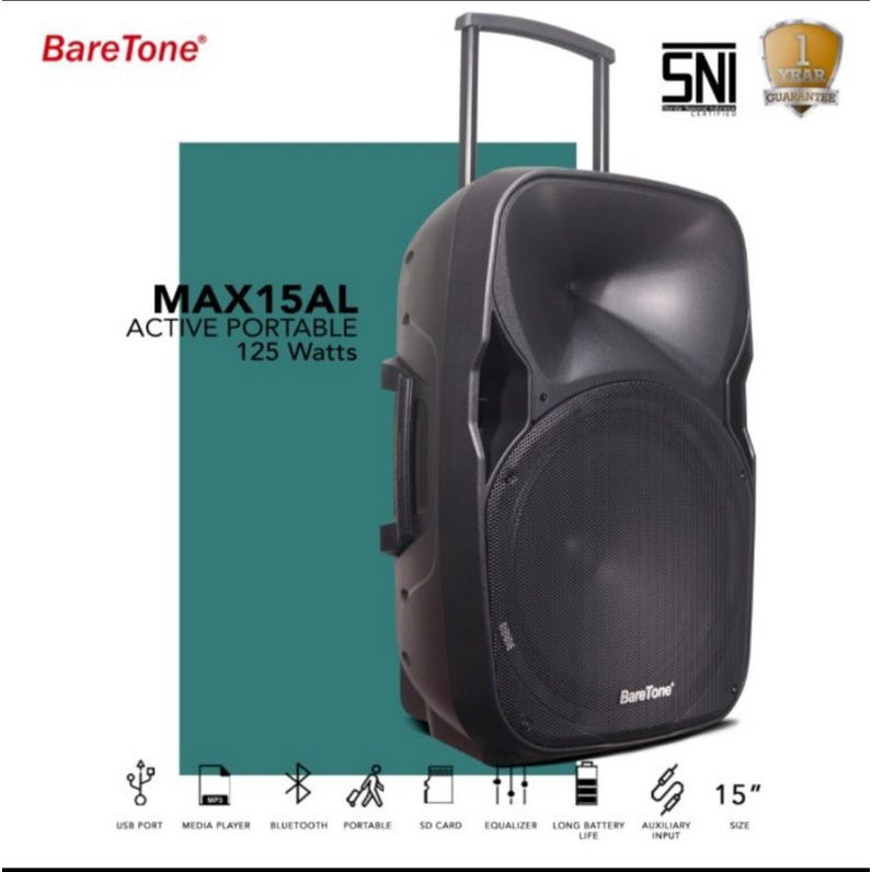 SPEAKER PORTABLE BARETONE MAX15AL SPEAKER MEETING 15 INCH ORIGINAL