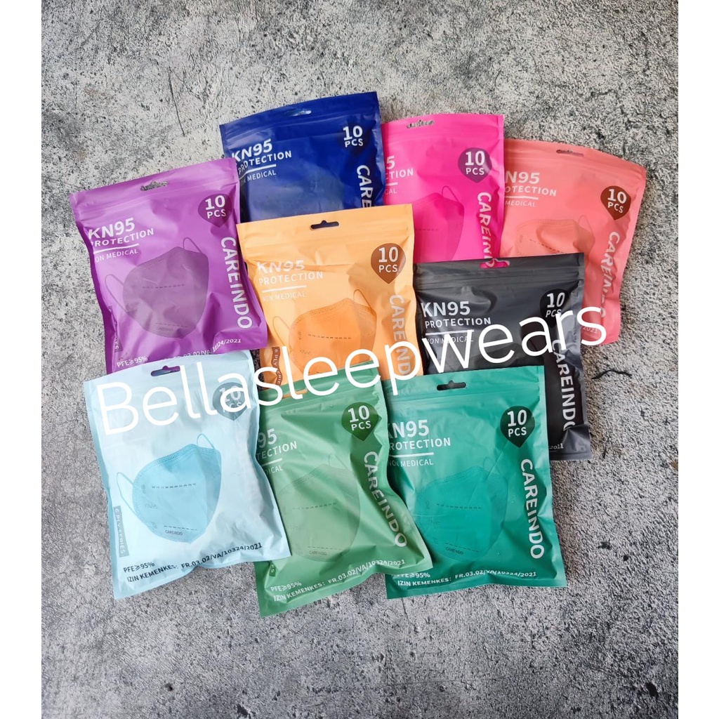 6PLY KN95 CAREINDO EMBOS - MASKER KN95 CAREINDO 6PLY WARNA EMBOS - ORIGINAL