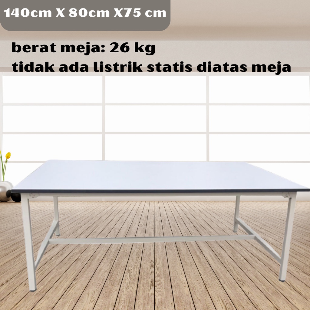 MEJA KANTOR/MEJA KERJA/MEJA TULIS/MEJA BELAJAR 140CM X 80CM X 75CM BUNDAR PUTIH