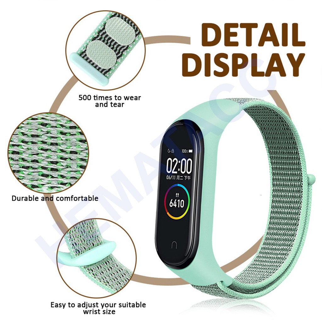 Strap Mi Band 7 6 5 4 3 Nylon Lembut Tali Xiaomi MiBand Nilon Hematacc