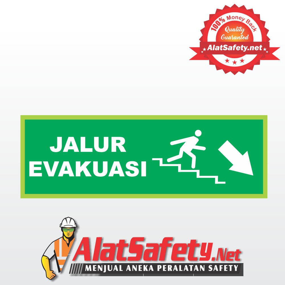 

sticker Safety Sign K3 Tanda Arah Jalur Evakuasi - Panah Serong Kanan Bawah Stiker Tanda