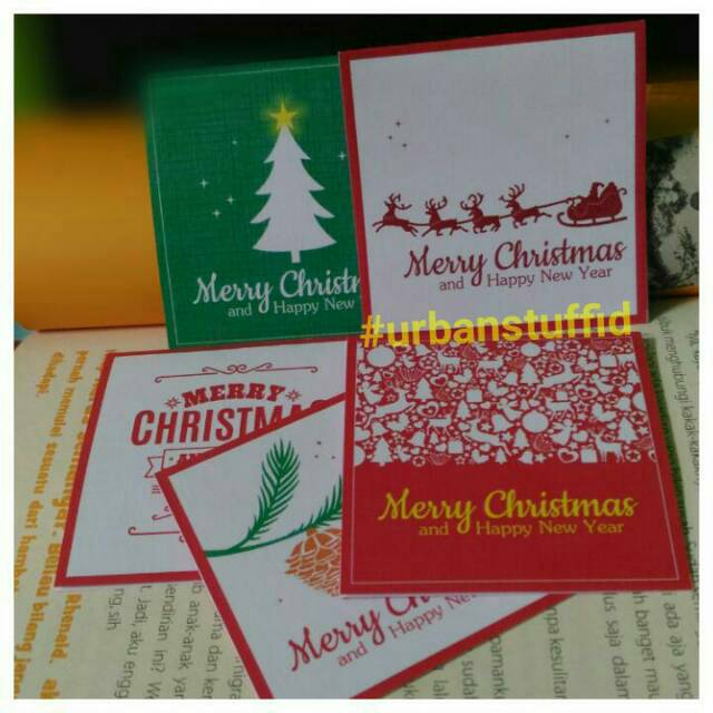 

C17A Kartu Natal, Ucapan Merry Christmas, Xmas Mini Cards utk Kado, Parcel, bingkisan. Gift Cards.