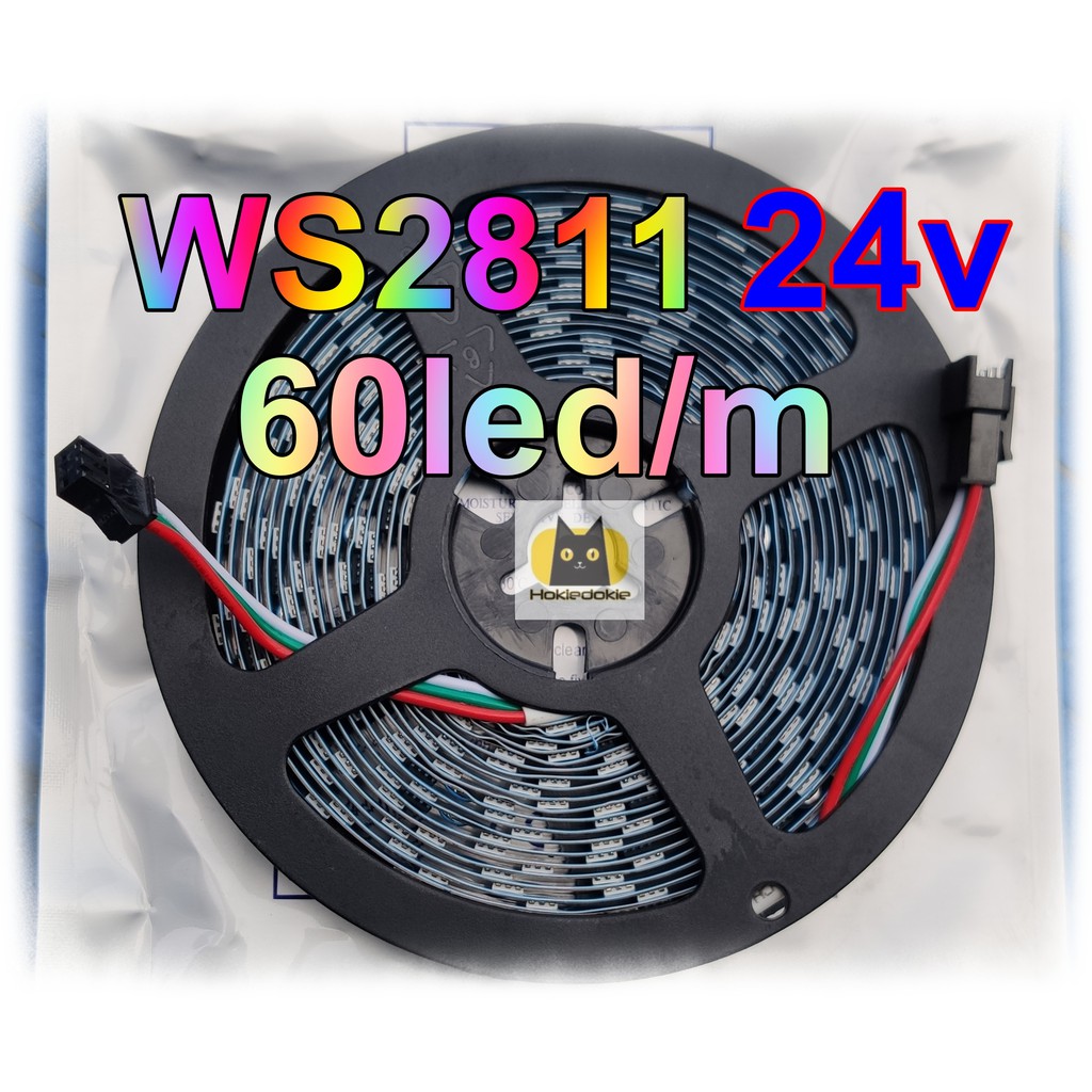 Led strip rgb ws2811 24v 5m 300led Indoor ip30 PCB tebal